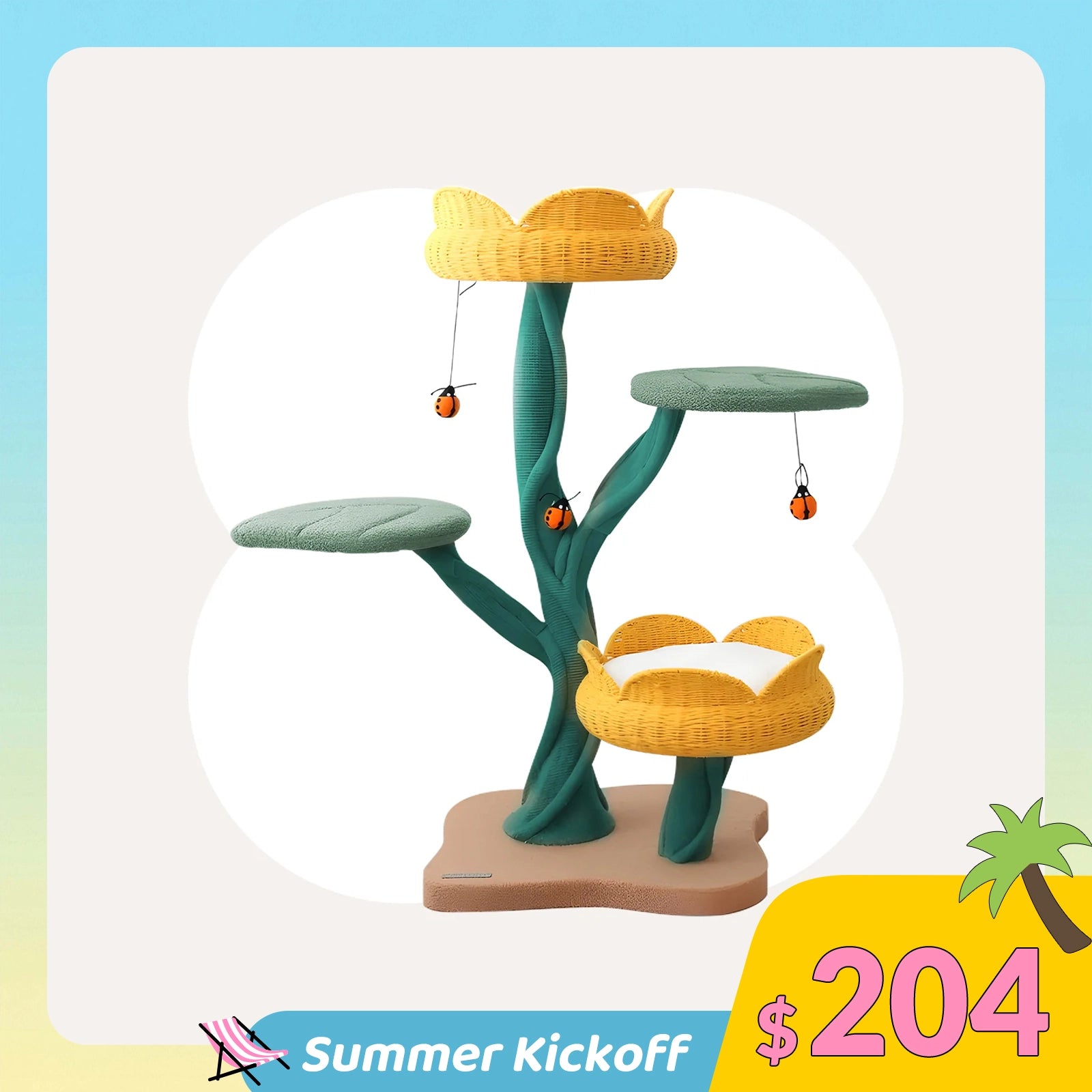 Yellow Tulip Cat Tree – Happy & Polly