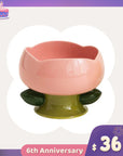 Flower Shape Cat Bowl