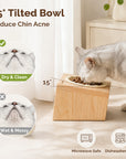 Elevated Wooden Cat Bowl