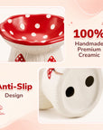3.4oz Mushroom Picnic Ceramic Cat Bowl