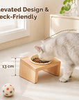 Elevated Wooden Cat Bowl