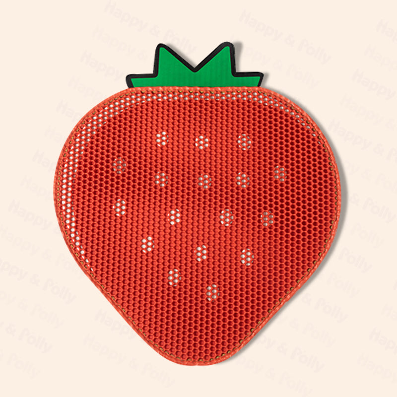 Double-Layer Strawberry Cat Litter Trapping Mat โ Keep Your Floors Clean