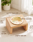 Elevated Wooden Cat Bowl