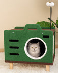 Cozy Green Radio Cat Bed