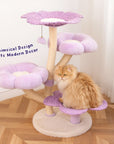 Purple Woven Flower Cat Tree