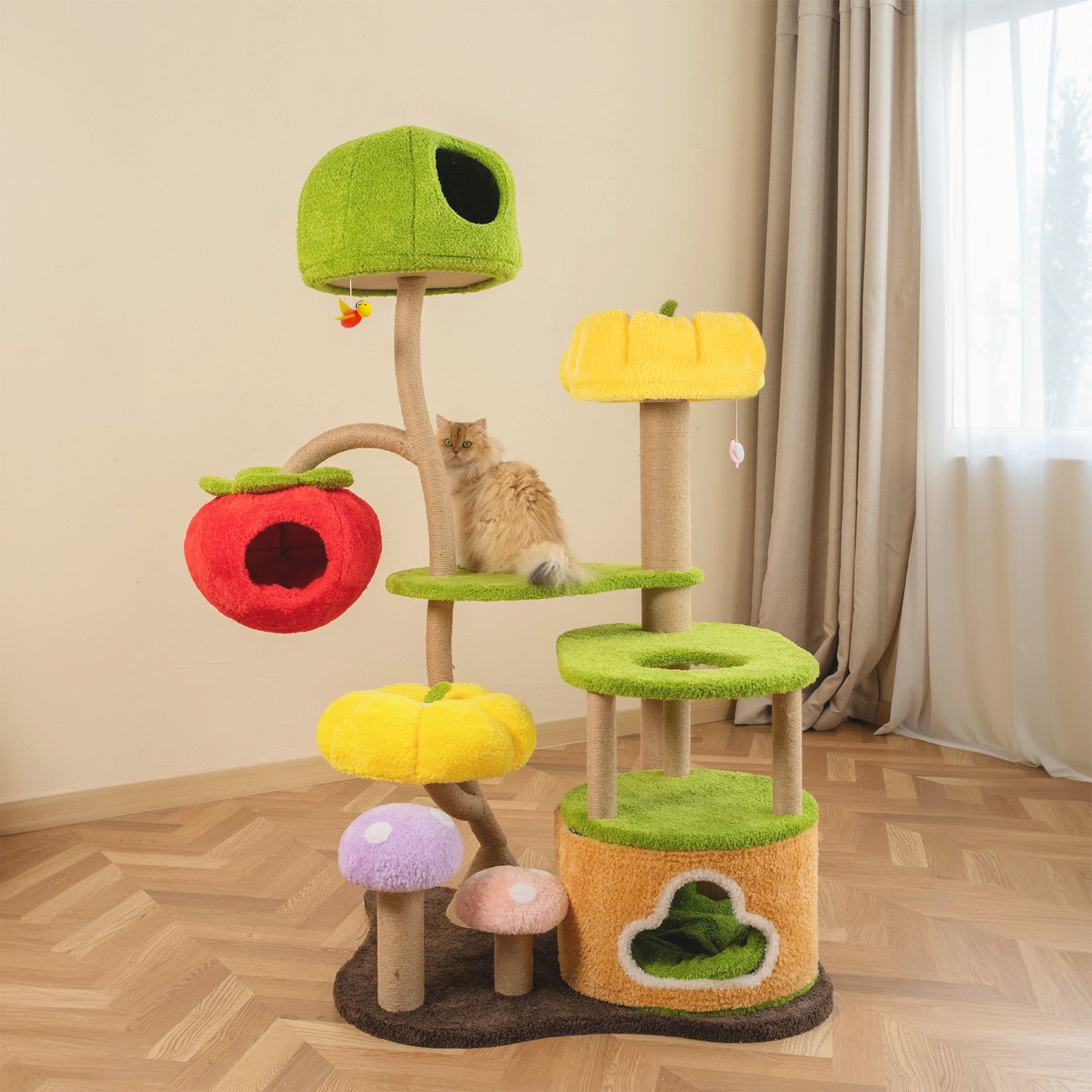 cat&百合 Upgraded Jungle Haven Cat Tree – Happy & Polly