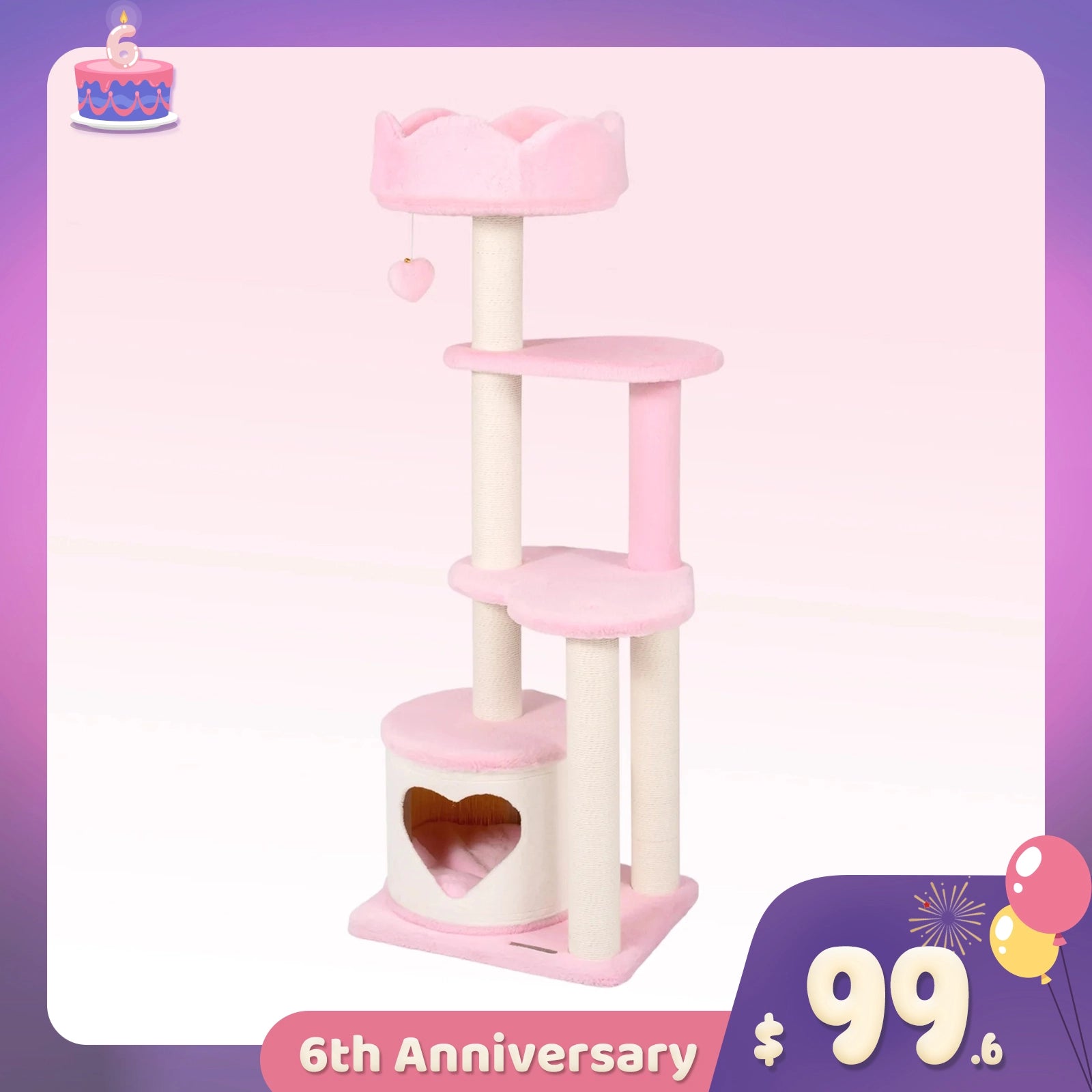 Lovely Heart Cat Tree – Happy & Polly
