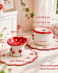 3.4oz Mushroom Picnic Ceramic Cat Bowl