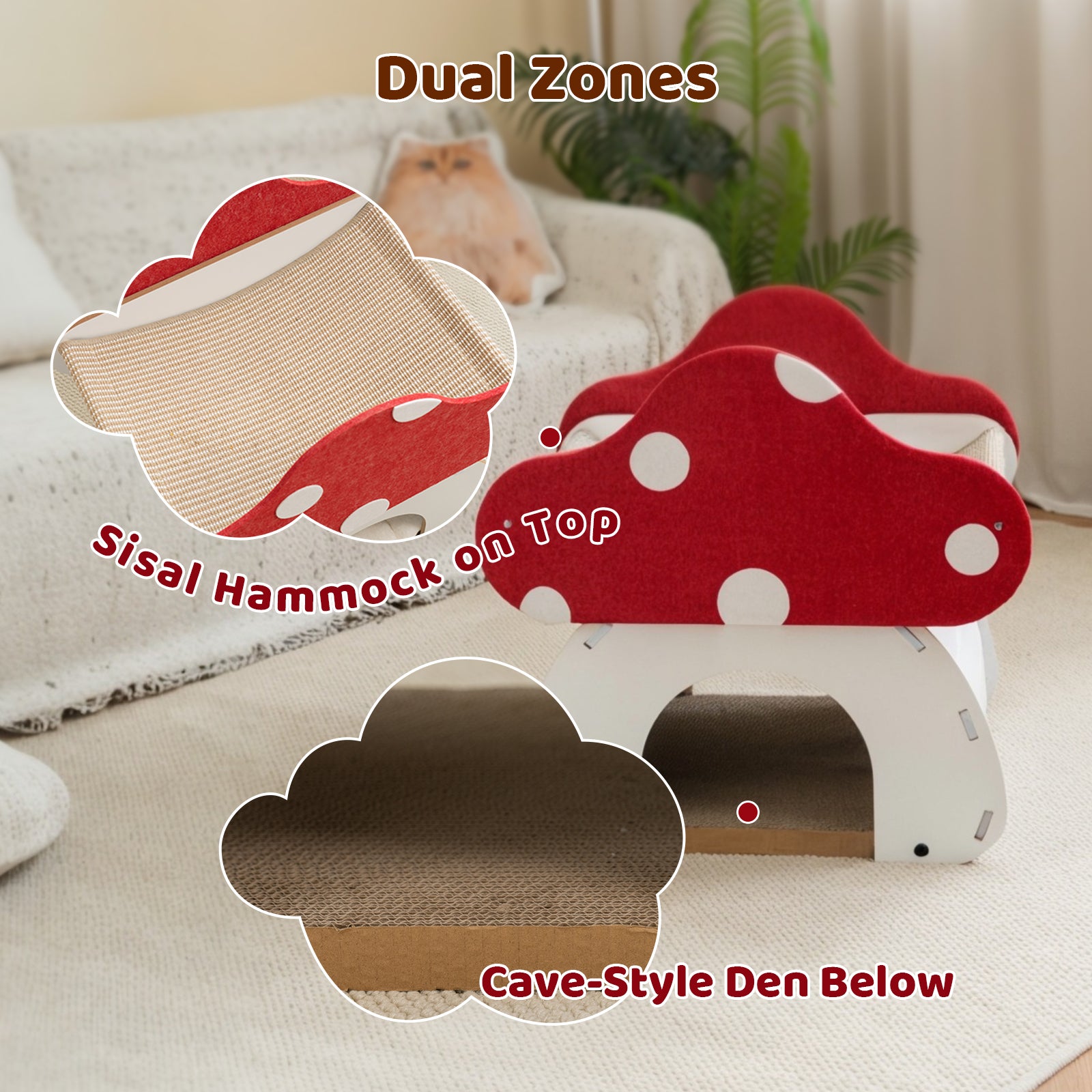 Mushroom Loft – Cat Bed & Scratcher Combo