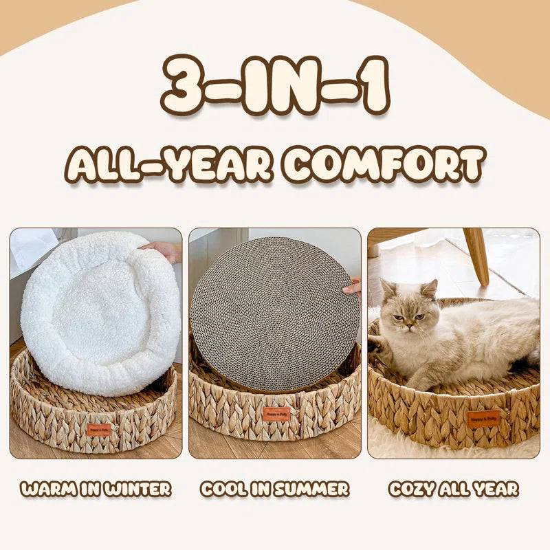 Handwoven Gourd Grass Cat Bed