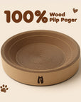 2-in-1 Round Kraft Paper Cat Scratcher Bed & Puzzle Toy