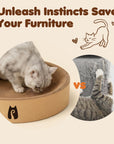 2-in-1 Round Kraft Paper Cat Scratcher Bed & Puzzle Toy