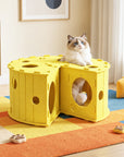 Cheese Hide & Seek Cat Tunnel Bed