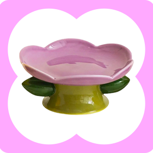 Flower Shape Cat Bowl
