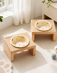 Elevated Wooden Cat Bowl