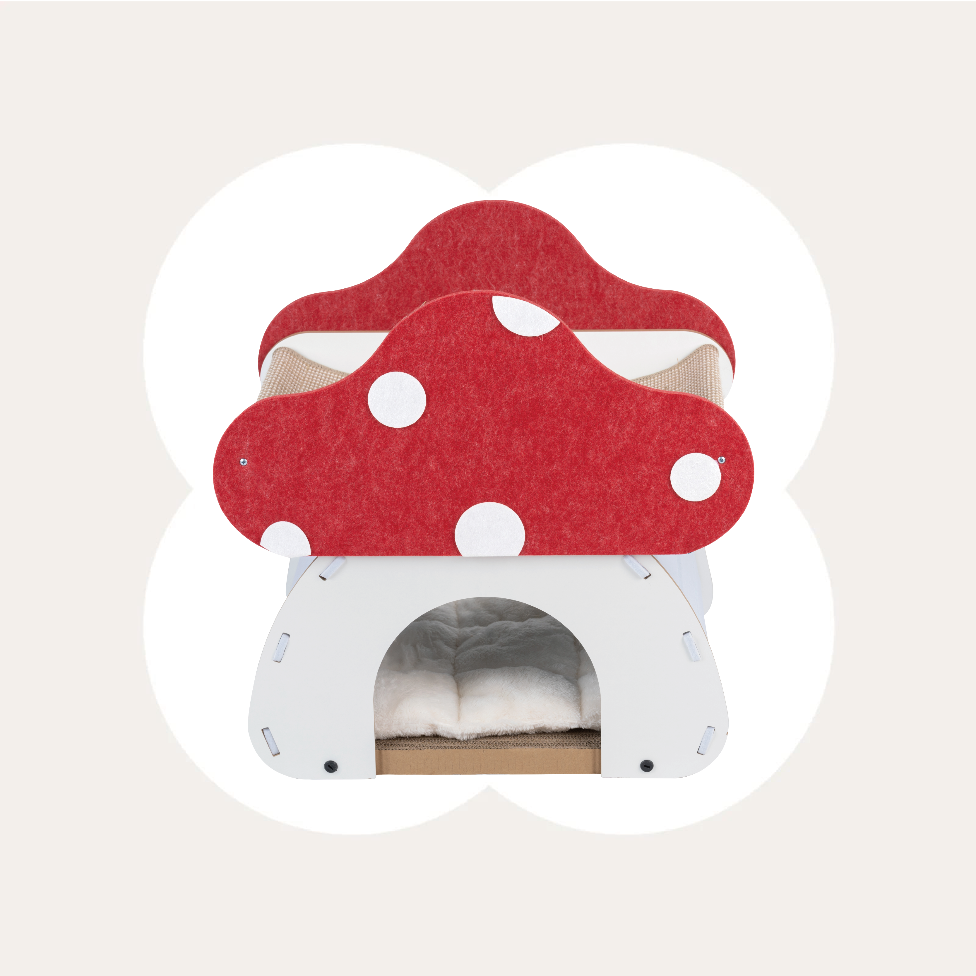 Mushroom Loft – Cat Bed & Scratcher Combo
