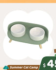 Bone China Double Cat Bowl