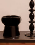 Black Ceramic Cat Bowl-For Round Faces