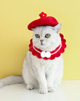 Stylish Floral Cat Beret