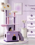 70 inch Moonlight Palace Cat Tree towering height feature