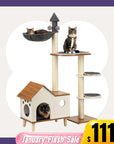 Wooden House Cat Tree