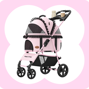 Foldable Pet Stroller with Detachable Carrier
