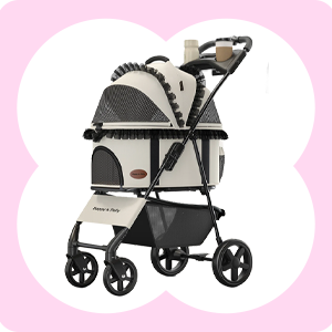 Foldable Pet Stroller with Detachable Carrier