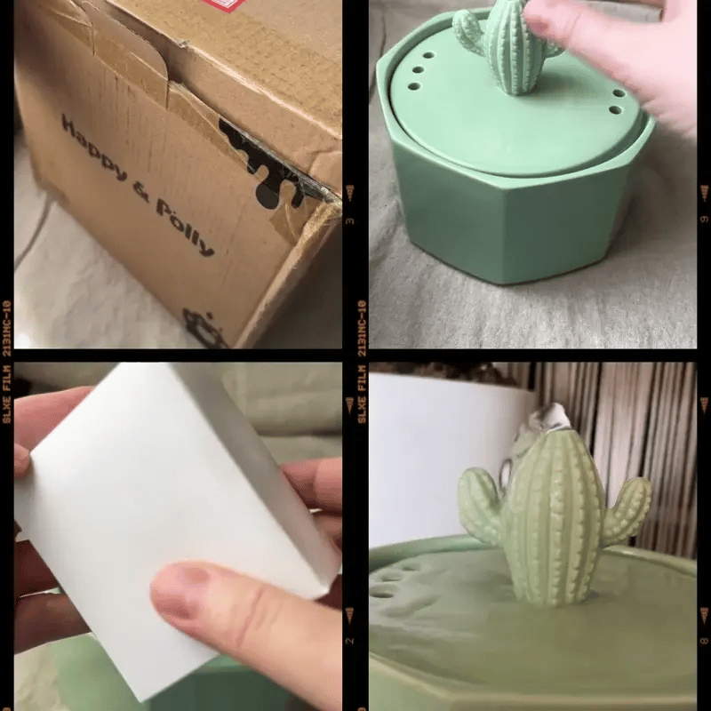 50oz/1.5L Cactus Style Cat Water Fountain