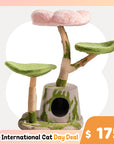 Enchanted Blossom Solid Wood Cat Tree