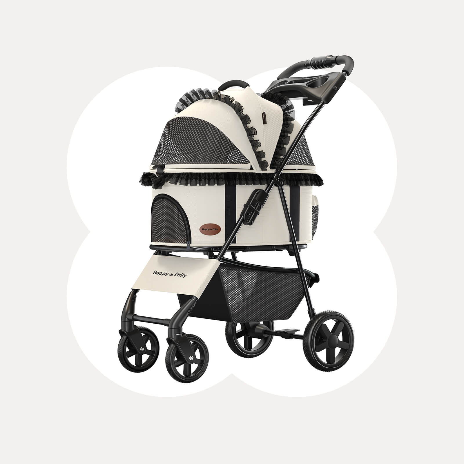 dog and cat stroller Foldable Pet Stroller with Detachable Carrier – Happy & Polly
