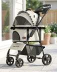 Foldable Pet Stroller with Detachable Carrier