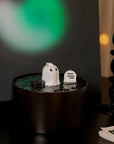 Ghost cat drinking fountain