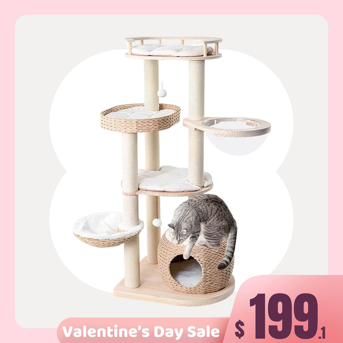 Whispering Hollow Cat Tree – Happy & Polly
