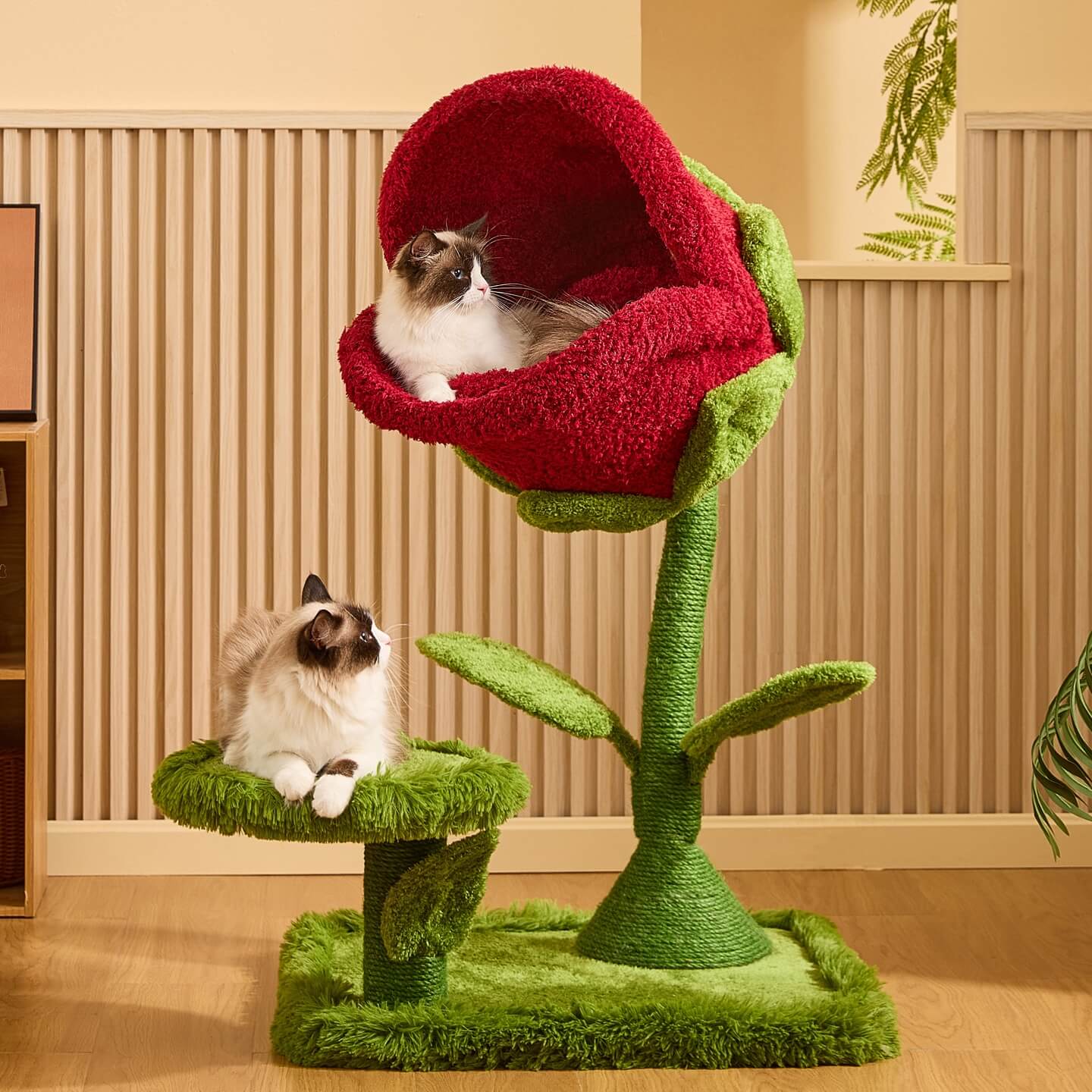 41.7'' Carnivorous Flower-Inspired Cat Tree – Happy & Polly