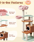 Happy & Polly-Large Ice Cream Cat Tree-All in One Features