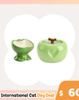 Love Apple Cat Bowl & Fountain Set