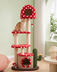 Large Red Mushroom Cat Tree - Indoor Design- Happy&Polly
