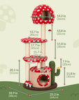 Large Red Mushroom Cat Tree - Size- Happy&Polly