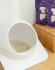 Space Capsule Semi-Enclosed Cat Litter Box with Scoop