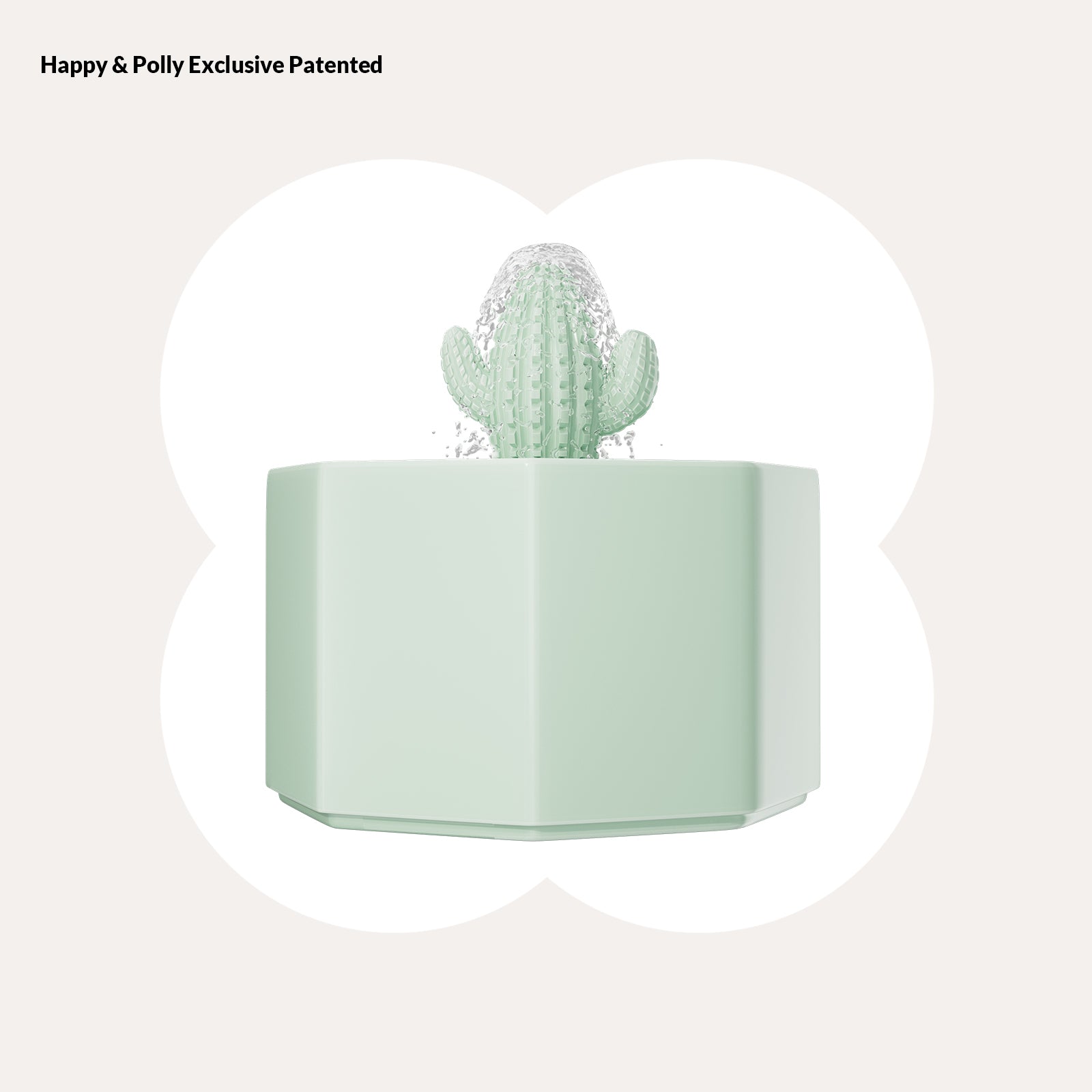 succulent cat fountain Happy & Polly Cactus Style Ceramic Cat Water Fountain, 1.5-liter