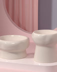 Simple Ceramic Cat Bowl-For Round Faces