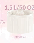50oz Cloud Cat Water Fountain: Enhanced Filtering for Refreshing Hydration