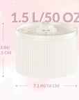 50oz Cloud Cat Water Fountain: Enhanced Filtering for Refreshing Hydration