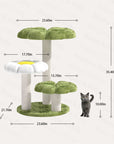 Four Leaf Clover Cat Tree size with cat for comparison