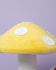 Detail of the yellow mushroom on the Magic Mushroom Cat Tree