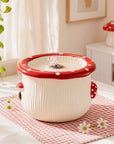 Mushroom Picnic Cat Water Fountain tabletop scene