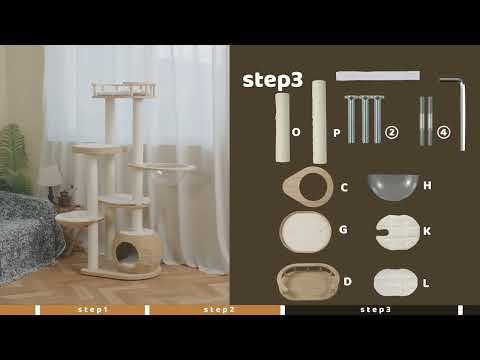 Happy & Polly Whispering Hollow Natural Wood Cat Tree, Natural Wood