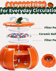 Layered filter assembly with filter pads and ceramic balls.