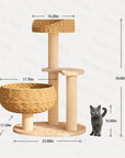 Sleeping in the Bowl Cat Tree size with cat for comparison