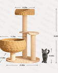 Sleeping in the Bowl Cat Tree size with cat for comparison